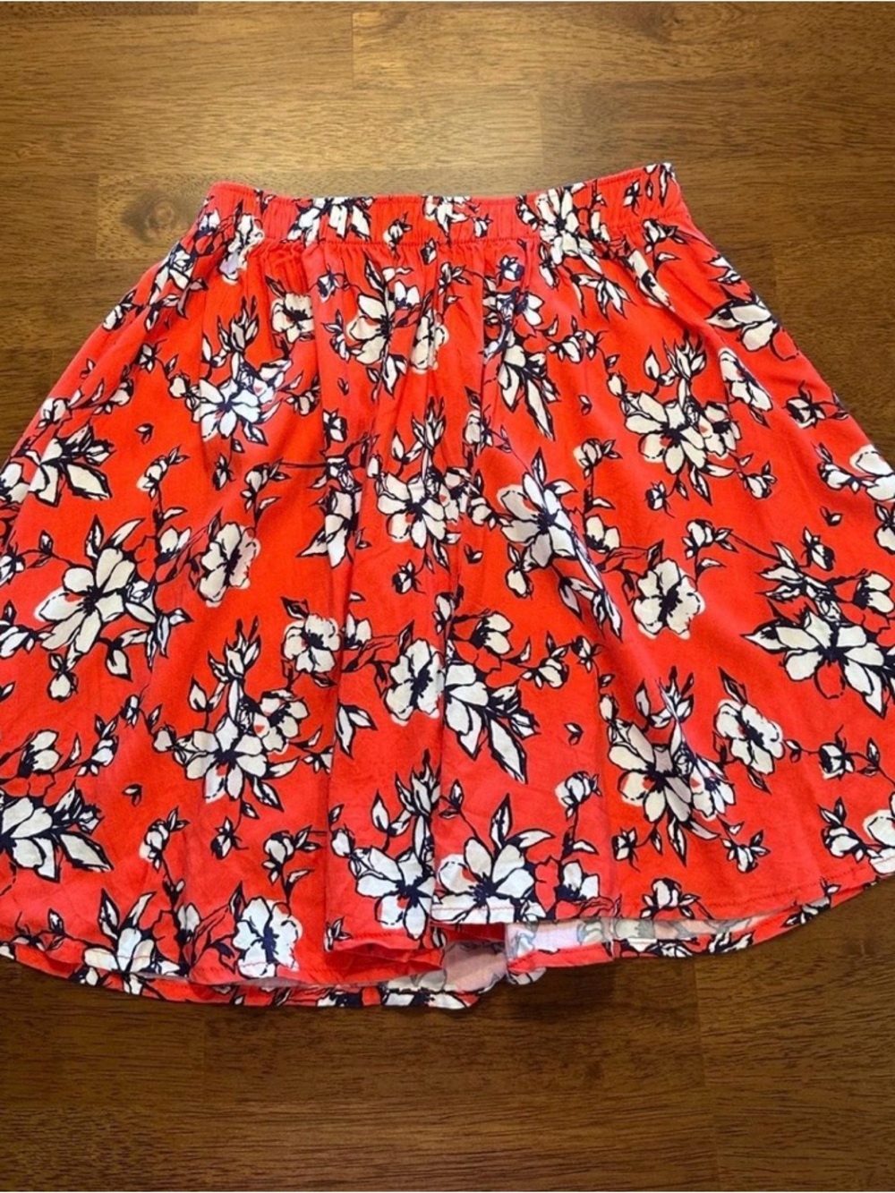 Abercrombie & Fitch Red Floral Circle Skirt
